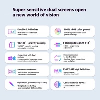 15,6 Zoll 2,5 K Ultra-Clear tragbares Dual-Screen-Display 360 Flip-Wandbehang-Computer mit IPS-Panel Typ C LED-Bildschirm typ