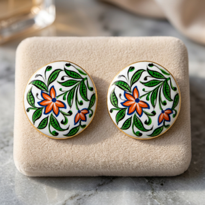 Boutons de manchette floraux en émail faits à la main pour hommes, en laiton plaqué or, style vintage, cadeau formel pour anniversaire et mariage, accessoires - Product Image 6