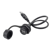 Conector USB Tipo A Macho para Soldar, USB 3.0/2.0, con Cable USB Hembra a Macho, Clasificación IP67, Contactos de Aleación de Cobre