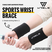 Muñequeras Deportivas Personalizadas WRELS, Muñequera Elástica de Compresión, Muñequera Deportiva Suave para Tenis, Voleibol, Soporte de Muñeca