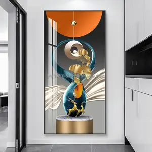 Lối Vào Trang Trí Bán Buôn Pha Lê Sứ Hiện Đại Bắc Âu Pha Lê Glass Wall Art Bức Tranh Lớn Trang Trí