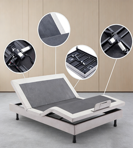 Cadre de <span class=keywords><strong>lit</strong></span> moderne réglable de qualité supérieure avec télécommande sans fil et <span class=keywords><strong>matelas</strong></span> en mousse souple, zéro gravité, montage facile pour hôtels et écoles - Product Image 2