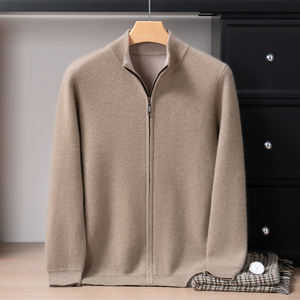 <span class=keywords><strong>Cardigan</strong></span> Invernale da <span class=keywords><strong>Uomo</strong></span> 12GG Spesso 600g 100% Cashmere <span class=keywords><strong>con</strong></span> Strato d'Aria Business Casual <span class=keywords><strong>con</strong></span> Zip Antistrappo Antirughe - Product Image 1