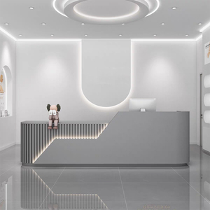 Bureau de réception moderne en bois pour salon de beauté Caissier Comptoir pour bureau Hôtel Meubles <span class=keywords><strong>Banques</strong></span> Studios Cinémas Hôpital - Product Image 4