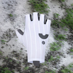 YKYWBIKE Gants de cyclisme d'été en polyester, demi-doigts, tissés, aérodynamiques, rayés, avec sangle de poignet réglable, amortissants, pour VTT et vélo de route - Product Image 3