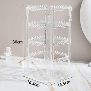 360-Degree <b>Rotating</b> Jewelry <b>Display</b> <b>Stand</b> for Kitchen Use Aluminum Material Contemporary Design 4-Level Earrings Support - Product Image 3