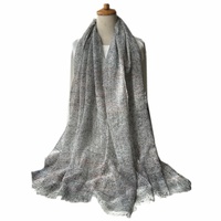 Écharpe longue en mélange de laine pour l'automne, motif tie-dye rayé avec fil doré, finition texturée mouchetée, style coréen, protection solaire