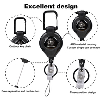 Vente directe usine – Accessoire de camping et d'escalade : Bobine télescopique tactique portable avec boucle, porte-clés ABS à joint torique et ruban PVC