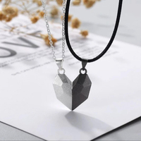 Amour Épissage Clavicule Chaîne Bff Épissage Aimant Coeur Amour Couples Pendentif Collier Pour Les Couples