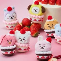 Nouveaux modèles de la série Kpop Strawberry Cake Party 7, porte-clés en peluche Kpop de 10 cm, pendentif de sac, breloque, poupée mignonne en coton doux