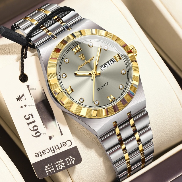 Poedagar 794 for Brand Ultra-Thin Ladies Stainless Steel Quartz Watch Mineral Glass 8mm Thick Waterproof 30M Luminous Week