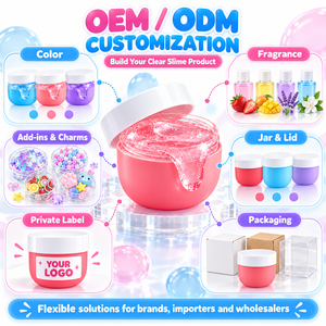 Slime transparent, doux, extensible et brillant, jouet avec additifs de couleur et de parfum personnalisés, OEM ODM, marque privée - Product Image 4