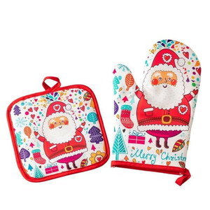 Mitaines de four double imprimées personnalisées | Gants en coton matelassés thermo-isolants pour la cuisine et la protection du chef - Product Image 6