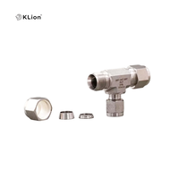 Filtre pneumatique en T pour particules, en acier inoxydable 316, 15 microns, 1/4 pouce, type T, pour gaz haute pression, de la marque Klion RTS Instrumentation