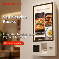 Kiosque de commande en libre-service avec écran tactile Full HD de 21,5 pouces, terminal de paiement tout-en-un pour restaurant, fast-food