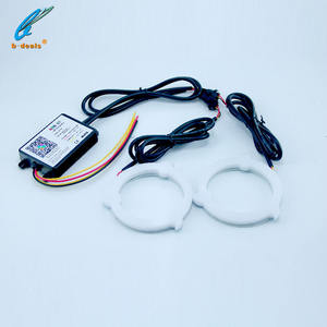 Bi Xenon HID 프로젝터 렌즈 용 2.5 ''Sharingan Halos 자동차 헤드라이트 SRGBA 회전 신호 후광 링 천사 눈 자동차 스타일링 개조 - Product Image 4