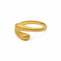 Bague ajustable en argent sterling 925 plaqué or avec finition abstraite mate, hypoallergénique, bijoux minimalistes de luxe pour femmes