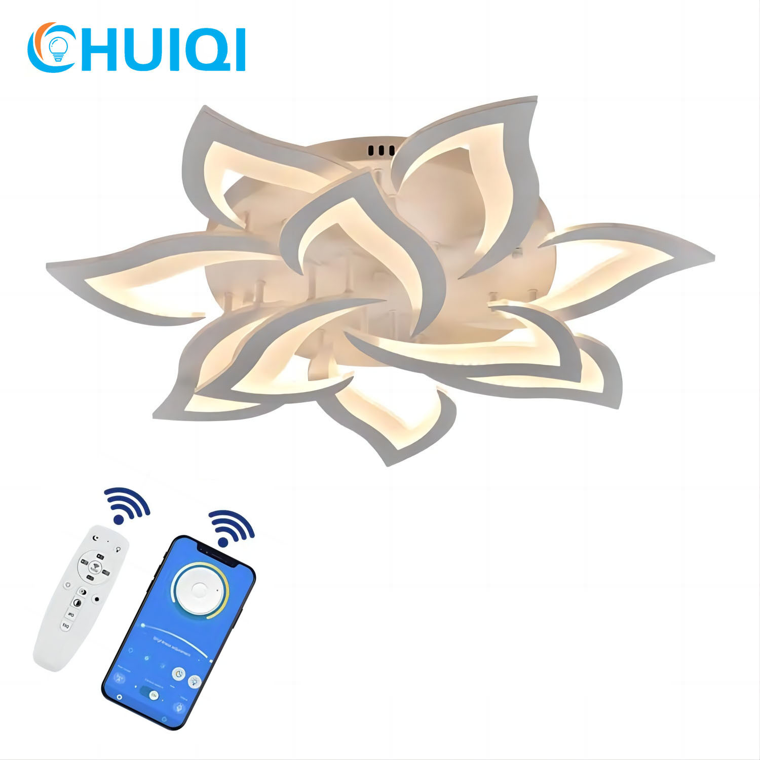 HUIQI Wholesale Price Pop Flower Decoration Smart Lighting Flush Mounted Fancy Lamp Home 234W Led Ceiling Light · image 1