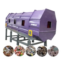 Ligne de tri des déchets ménagers pour usine de recyclage MSW, avec classificateur pneumatique, plateforme de tri manuelle et tamis rotatif automatique