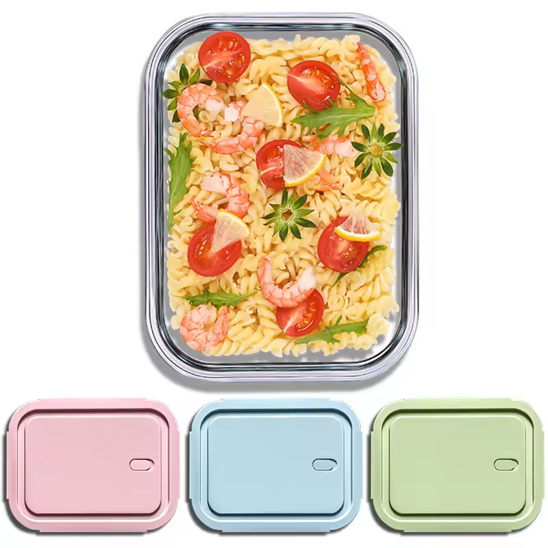 High Borosilicate Glass Food Storage Containers Kitchen Sealed Stackable BPA Free Large Capacity Lunch Box Various Colors view 2