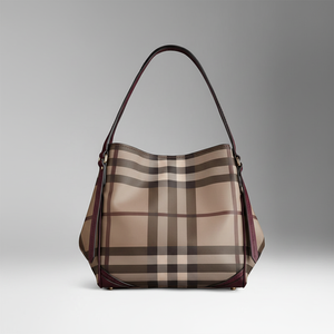 Classic <b>tan</b> plaid hobo leather hand bag, stylish check pattern with comfortable shoulder strap, available at wholesale prices. - Product Image 1