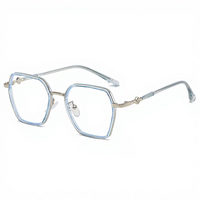 Gafas de Miopía con Marco Cuadrado Sin Montura, Forma de Diamante, Anti Luz Azul, TR90, Degradado, Semi-Metálicas, Venta al Por Mayor del Fabricante 9327