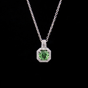 Vuông Zircon Mặt dây chuyền xương đòn chuỗi châu Âu đá quý Thiết kế vòng cổ trang sức Set bán buôn n25405 - Product Image 3