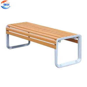 Banco largo de madera para exteriores banco de parque público asiento de Banco largo de madera de 3 plazas - Product Image 1