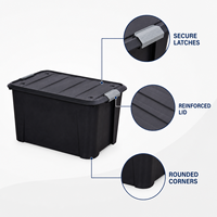 Conteneur de rangement personnalisé de 50 L en plastique PP avec couvercle à fermeture, organisateur de placard, boîte de rangement pour chambre à coucher