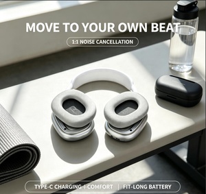 Original MAX Duplicated Wireless Overhead Earphone ANC Noise Reduction Blue Tooth <strong>Headset</strong> Built 400mAh Battery Game Headphone - Product Image 5