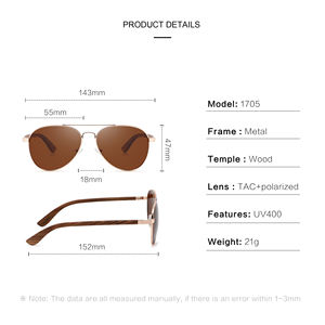 Gafas de Sol Clásicas de Madera Personalizadas y Ecológicas con Lentes Polarizados TAC de Espejo para Hombre y Mujer - Product Image 5