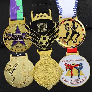 Medallas Personalizadas de Metal, Medallas de Aleación de Zinc Esmaltadas, Premios 2D y 3D, Medallas de Oro para Danza, Carrera, Fútbol y Deportes con Logotipo - Product Image 1