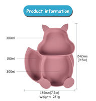 Ensemble repas bébé en silicone divisé avec ventouse, sans BPA, anti-fuite, écologique, de haute qualité, vente en gros