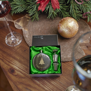 Bán buôn 10oz thép không gỉ thân thiện với môi đồng bằng gương đánh bóng mini Hip Flask Shot Glass thiết kế mới lạ giáng sinh Bộ quà tặng - Product Image 1