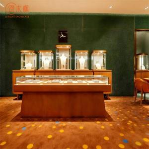 Kunden spezifische Vitrine aus Massivholz und Glas mit <span class=keywords><strong>LED</strong></span>-Beleuchtung-Luxus-Vitrine für High-End-Schmuck-und Uhren geschäfte - Product Image 3
