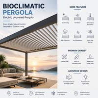 Pergola bioclimatique motorisée en aluminium à lames orientables, écoénergétique, imperméable, avec toit réglable, protection solaire, respectueuse de l'environnement