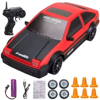 Alta calidad 2,4G 4WD Control remoto Racing Mini Drift Car 1/24 Juguete de simulación con ruedas TPR Cargador de batería USB y Cable