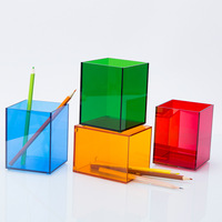 Porte-stylos en acrylique personnalisé, porte-stylos en acrylique transparent pour bureau, organisateur de bureau, porte-stylos, support à stylos en acrylique avec logo personnalisé