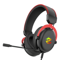 Casque de jeu filaire USB avec son RGB, design PJT-DEP2454, micro supra-auriculaire, PC, codecs dynamiques AAC, sport, voyage, IPX-4