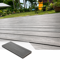 Planche de terrasse en WPC extérieure à emboîtement moderne, antidérapante, installation facile, pour usage domestique et jardin, plancher bicolore