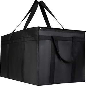 Sacs de livraison de nourriture en polyester isolés extra-larges, contenants pour repas chauds/froids pour la restauration et les pizzas, sacs de courses, sacs isothermes pour fêtes - Product Image 1