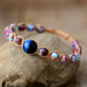 Imperial Stone Jewelry Handmade Woven <b>Bracelet</b> <b>Copper</b> Alloy Ball Shape Adjustable Unisex Gift Fashion Wrap <b>Bracelet</b> - Product Image 1