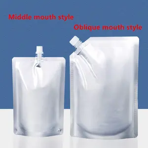 In Stock Stand Up Liquid Spout Bags Aluminum Foil Drink Spout Pouch For Detergent Shampoo