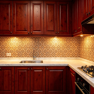 Mobile da <span class=keywords><strong>Cucina</strong></span> Classico in Acciaio Inox e Legno con Lavello e Rubinetto per Decorazione <span class=keywords><strong>Cucina</strong></span> Domestica - Product Image 1