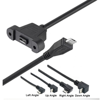0,3 m Micro B Typ C Mini USB 5Pin Buchse zu Stecker 90 Grad Winkel Micro USB-C Extension Panel Mount Kabel