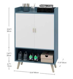 <span class=keywords><strong>Meuble</strong></span> à chaussures 2 portes en bois, multifonctionnel, idéal pour le salon - Product Image 5