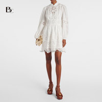 Vente en gros de vêtements haut de gamme de qualité supérieure, usine OEM/ODM, boutiques, broderie florale, coton et lin brodé, manches longues, taille haute
