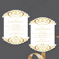Tarjetas de Invitación Modernas y Sencillas con Diseño Personalizado en Dorado, Acrílico Negro/Blanco para Bodas, Fiestas, Ángel Musical, Hada, Menús de Papel