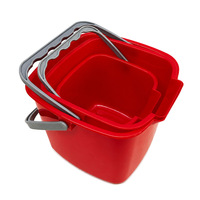Ember Utilitas Merah 3 Quart yang Tahan Lama dan Ringan dengan Pegangan Kokoh, Terbuat dari Bahan PP, Ember Pembersih untuk Penggunaan Rumah Tangga Sehari-hari
