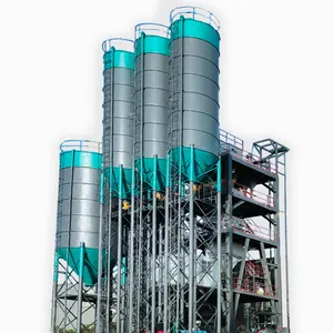 Planta mezcladora de mortero seco con diseño de torre alta completamente automática, línea de producción de polvo de masilla de 10-60t metros